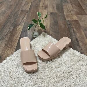 Madden Girl Steve Madden Size 8 M Beige Palacee Jelly Block Heel Sandal